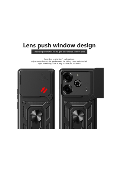 Teleplus Tecno Pova 6 Pro Kılıf Magnetik Standlı Kamera Korumalı Slide Sürgülü Cover Kapak Lacivert
