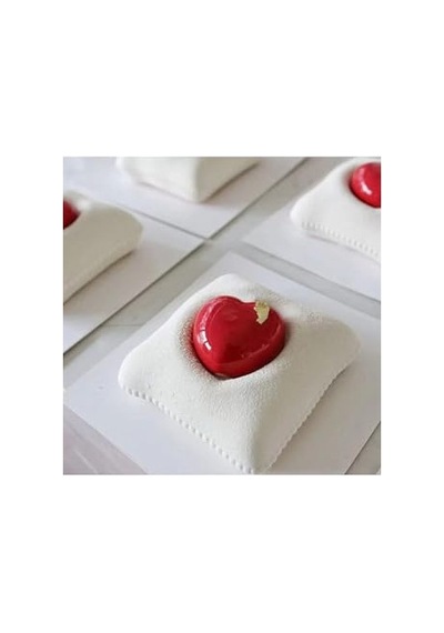 Siliko World Silikon 3d Kalp Kalıbı Kek Çikolata Muffin Sabun Mum Epoksi Reçine Kalıbı, Beyaz