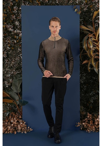 Efor Tr 859 Slim Fit Camel Klasik Triko CAMEL