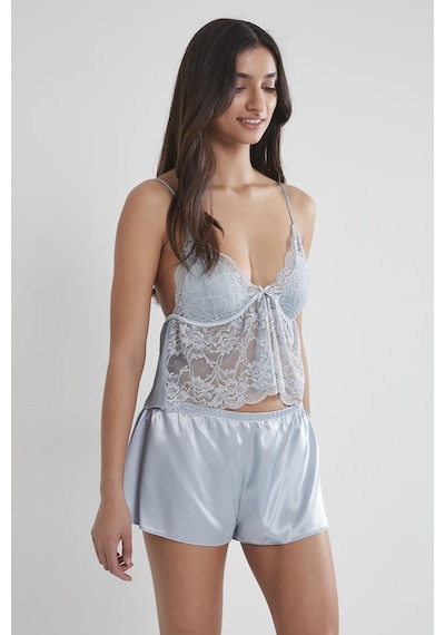 Pierre Cardin Saten Dantelli Şort - Babydoll Takım - 450 001