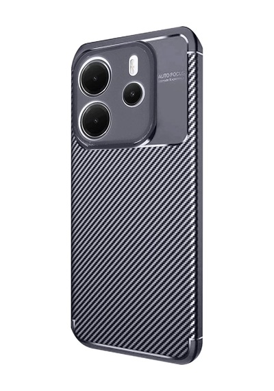 Xiaomi Redmi Note 14 4g Uyumlu Kılıf Auto Focus Karbon Kapak - Lacivert