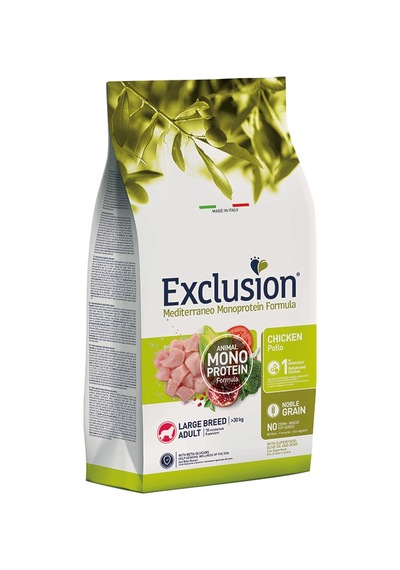Exclusion Monoprotein Düşük Tahıllı Tavuklu Ve Narlı Büyük Irk Yetişkin Köpek Maması 12 KG