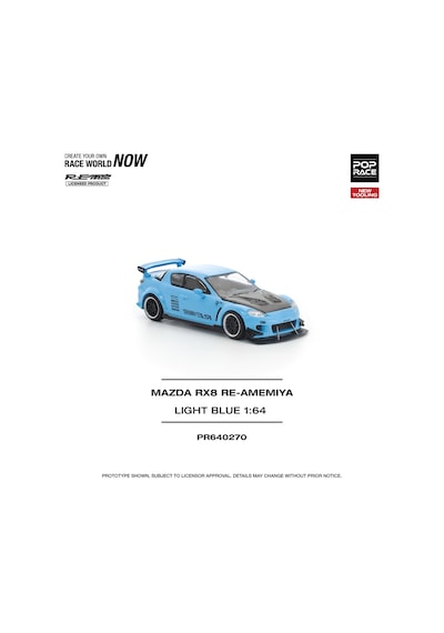 Pop Race Mazda Rx8 Re-amemiya Light Blue 1:64 Diecast Model Araba Pr640270 Mavi