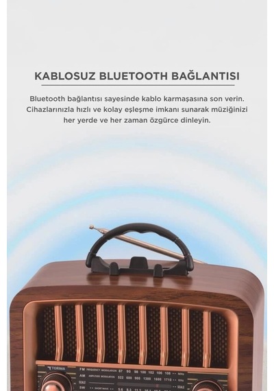 Özel Seri Torima Bluetooth Hoparlör Nostaljik Radyo D57 Klasik Müzik Tarz