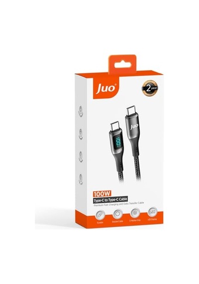 100w 5a Qc4.0 Dijital Led Ekranlı E-mark Çipli Usb Pd Type-c Hızlı Şarj Ve Data Kablosu 2 Metre Diğer