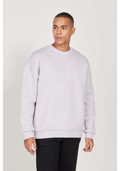 AC&Co / Altınyıldız Classics Erkek Lıla Oversize Fit Bol Kesim Pamuklu İçi Polarlı Bisiklet Yaka Sweatshirt Lila AC&Co / Altınyıldız Classics Erkek Lıla Oversize Fit Bol Kesim Pamuklu İçi Polarlı Bisiklet Yaka Sweatshirt Lila