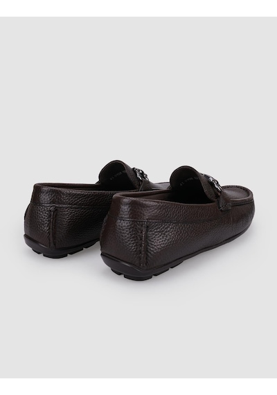 Cabani %100 Hakiki Deri Kahverengi Tokalı Erkek Loafer Kahverengi