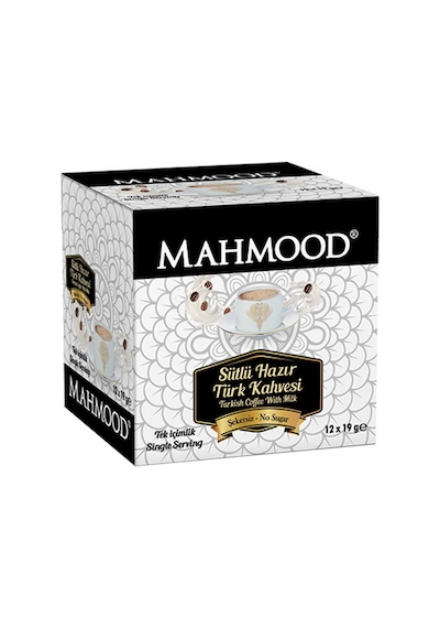 Mahmood Coffee Sütlü Şekersiz Hazır Türk Kahvesi 12 x 19 G