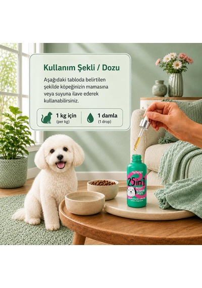 Köpekler İçin 25 İn 1 Multivitamin Damla 50 Ml Köpek Vitamini