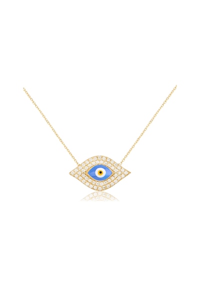 Cosar Silver 925 Ayar Göz Mineli Kolye Gold