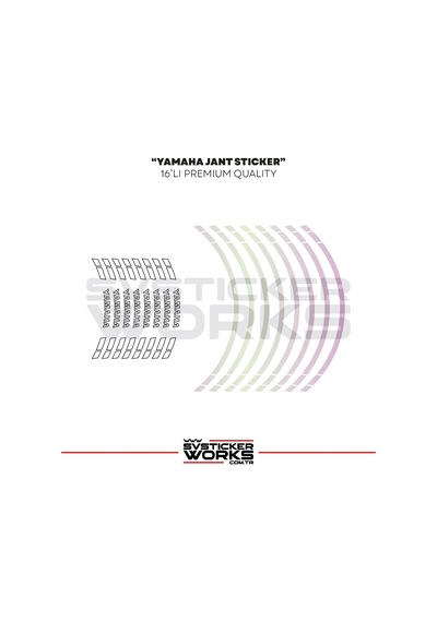 Yamaha Jant Sticker Seti Yüksek Kalite 16lı Jant Set Yamaha Uyumlu 46499918