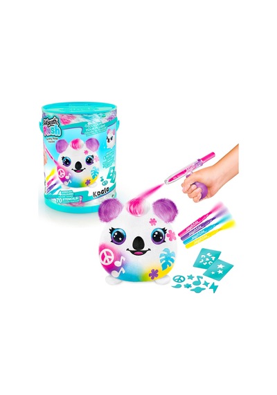 Canal Toys - Airbrush Plush Baril - Keçeli Kalemler Ve Şablonlar İle Yumuşak Sprey Sanat Pelüş Oyuncak - Çocuklar İçin Yaratıcı Boş Zaman - 6 Yaş - Ofg 266 124-Pembe
