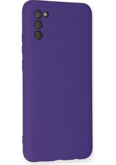 Samsung Uyumlu Galaxy A03s Kılıf Nano İçi Kadife Silikon - Mor Çok Renkli