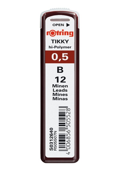 Rotring 10 Grossraumminen Versatil Kalem, Hi-polimer, B İçin 0,5 Mm, Şeffaf
