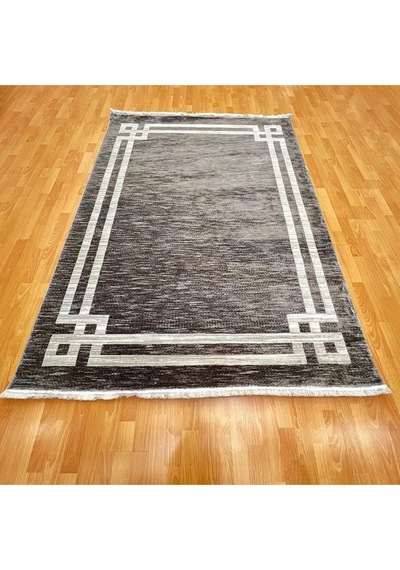 Modern Bordürlü 160 X 230 Yün Halı Gri
