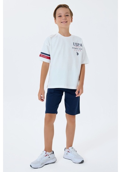 U.s. Polo Assn. Erkek Çocuk Beyaz Bermuda Takım Us2401-c-v1 Beyaz