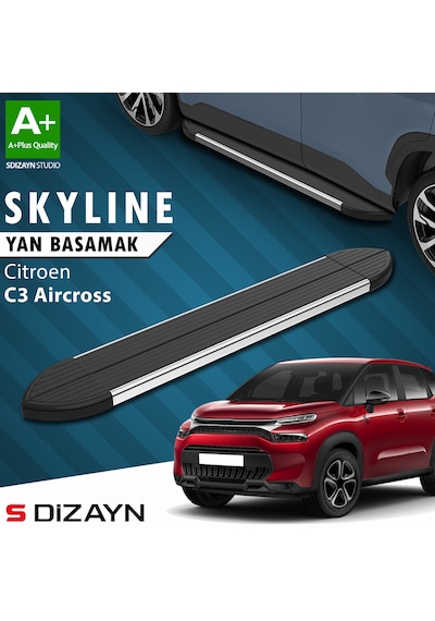 S-dizayn Citroen C3 Aircross Skyline Krom Yan Basamak 183 Cm 2017-2024 A+ Kalite