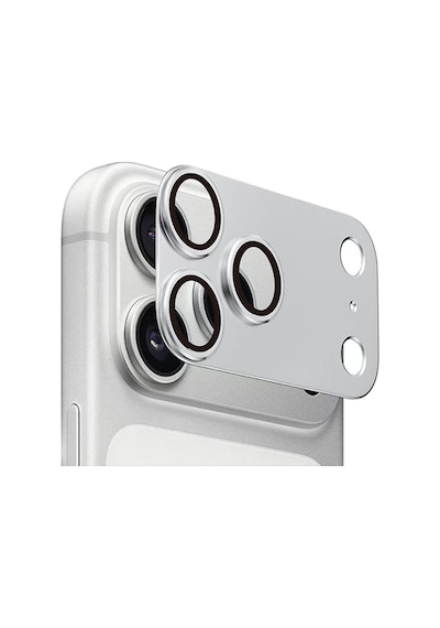 Adige Apple Uyumlu iPhone 17 Pro Max Kamera Lens Koruyucu Gümüş + Ekran Koruyucu Gümüş