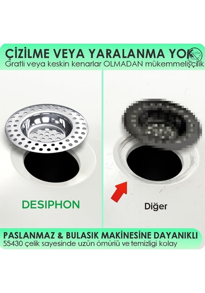 Tr 4'lü 304 Kalite Paslanmaz Çelik Lavabo Süzgeci Gider Tıkanıklığı Önleyici Süzgeç Seti