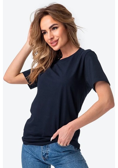 Uyguntarz Unisex Pamuklu Oversize Basic Tshirt Lacivert