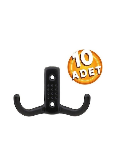 10 Adet Siyah Noktalı Askı Metal Askı Portmanto Askılık Dolap Mobilya Askısı Siyah Vidalar Dahil Siyah