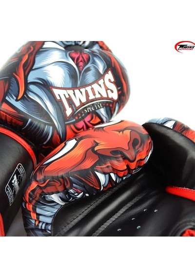 Twins Fbgvl3-58rd Kabuki Boks Eldiveni Deri Muay Thai Eldiveni Kırmızı