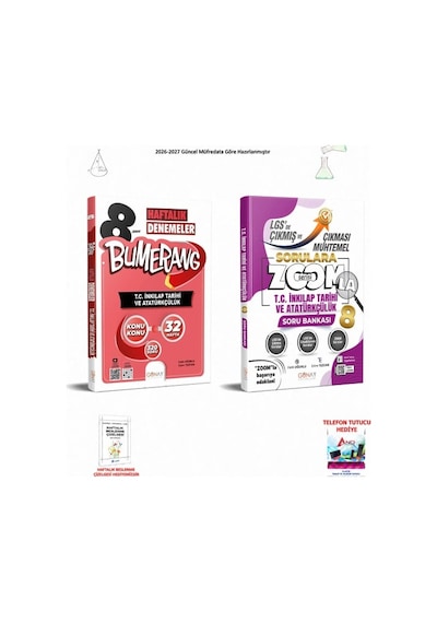 Günay 8. Sınıf Lgs İnkılap Tarihi 2 Kitaplı Başarı Seti Set 053