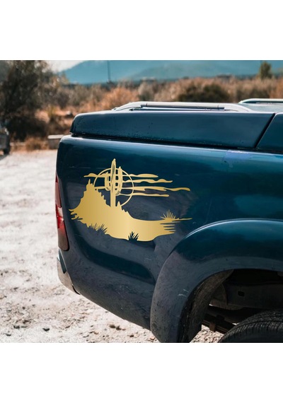 Kaktüs Ve Vahşi Batı Sticker - Araba Oto Motosiklet Karavan Cam Sticker - 00126 60x40 Cm