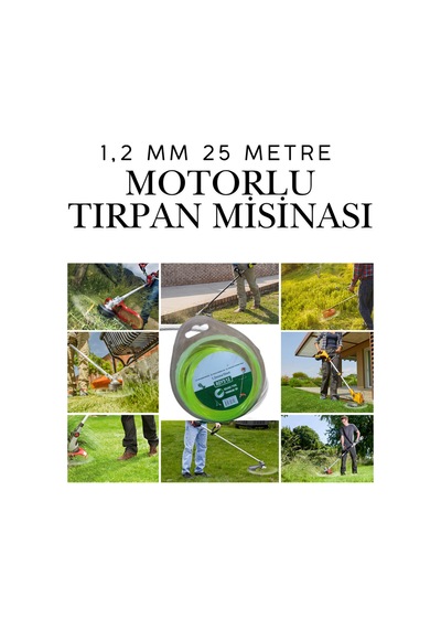 Klc 1.2 Mm 15 Metre Çim Ot Biçme Teli Motorlu Tırpan Yuvarlak Misina Tırpan Misinası