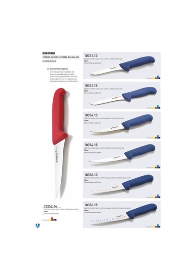Fibrox Kaymaz Saplı Düz Kasap Kemik Sıyırma Bıçağı 13 Cm Hulusi - Drita Bıçak 16mm X 130mm X 2.5mm 10351.13 Turuncu Renk