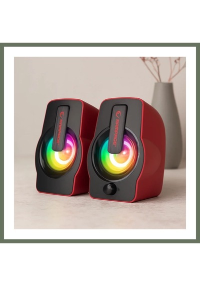 Bezos 2.0 Usb Rgb Işıklı Kırmızı Multimedya Hoparlör Seti 1+1, 12w Bezos1
