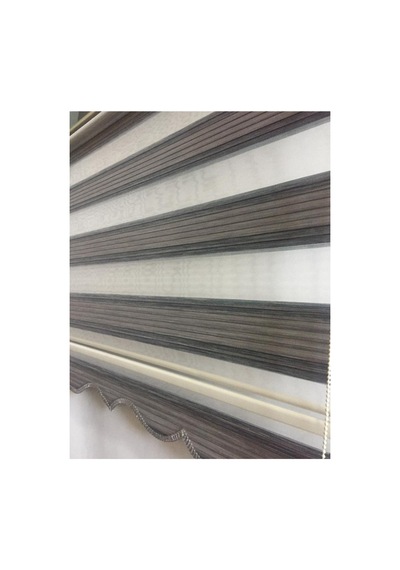 Gri Renkli Zebra Stor Perde Etek Dilimli Gri Siyah - 96158577 Gri Siyah