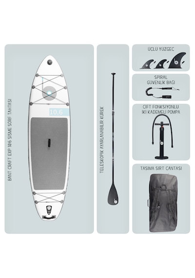 Bant Craft Exp10.6 Paddle Board 320x86x15- Sup Board - Şişme Kürek Sörfü Seti