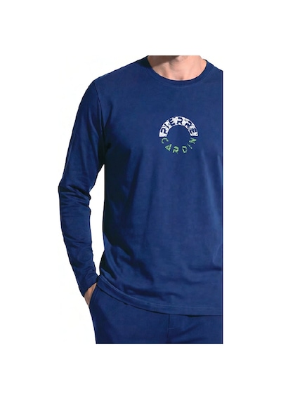 Pierre Cardin 6155 Erkek Uzun Kollu Bisiklet Yaka Pijama Takımı -indigo İndigo