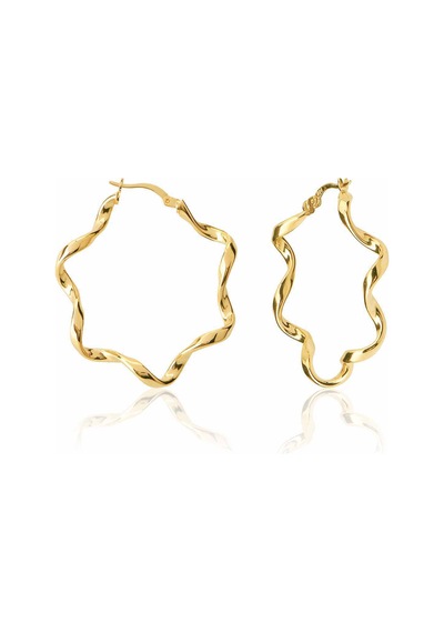Cosar Silver 925 Ayar Zirkon Taşlısız Küpe Gold