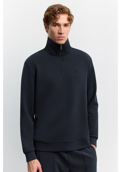 Avva Erkek Siyah Dik Yaka Fermuarlı Modal Karışımlı Soft Touch Regular Fit Sweatshirt A62y1271 Avva Erkek Siyah Dik Yaka Fermuarlı Modal Karışımlı Soft Touch Regular Fit Sweatshirt A62y1271