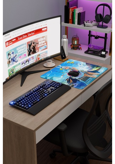 Mualani Genshin Impact Anime Gacha V5 - 48x40 Xl Gaming Mouse Pad Fare Altlığı