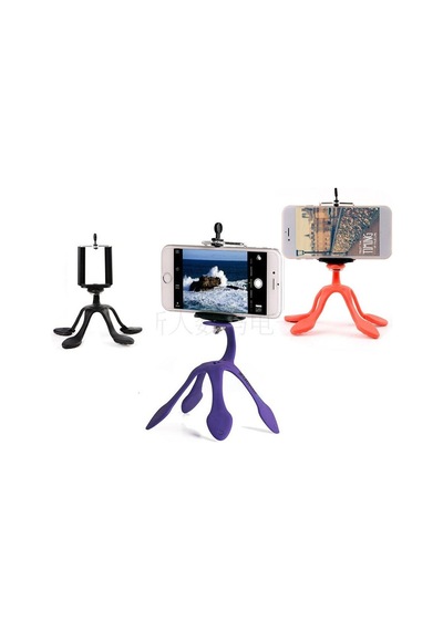 Esnek Kıvrılabilir Elastik Mini Ahtapot Tripod Stand-Pembe