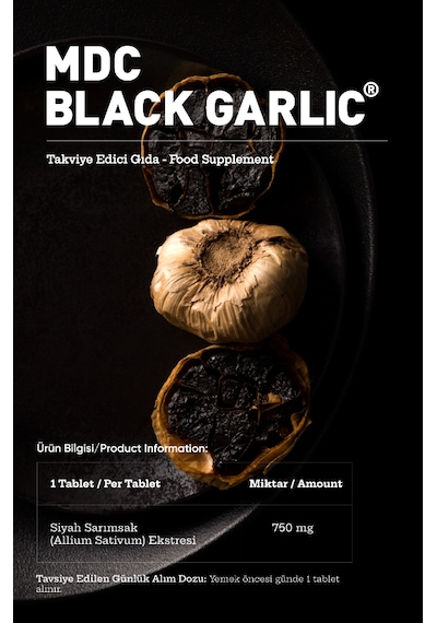 Mdc Black Garlic Siyah Sarımsak Eki Takviye Edici Gıda 30 Tablet