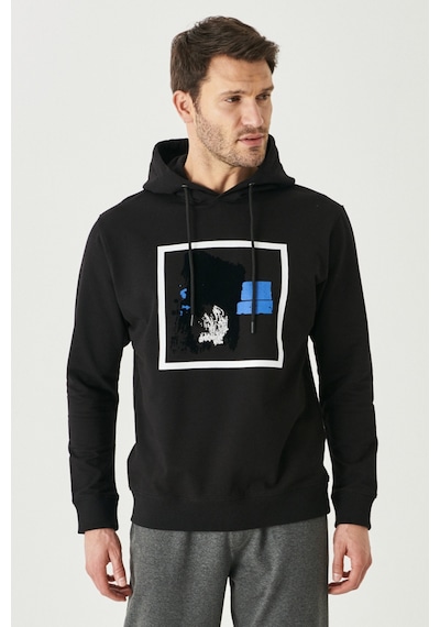 AC&Co / Altınyıldız Classics Altinyildiz Classics Erkek Siyah Standart Fit Normal Kesim Kapüşonlu Yaka Baskılı Sweatshirt 4A5222200003SYHXL Siyah AC&Co / Altınyıldız Classics Altinyildiz Classics Erkek Siyah Standart Fit Normal Kesim Kapüşonlu Yaka Baskılı Sweatshirt 4A5222200003SYHXL Siyah