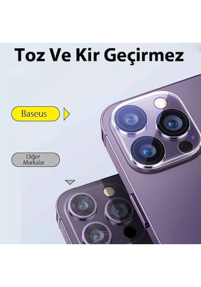 Baseus Apple iPhone Uyumlu 15/15 Plus İçin Crystal Serisi Hd Cam Kamera Koruyucu 2 Adet Set- 5775