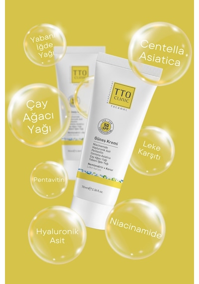 Tto Clinic Leke Karşıtı Koruyucu Güneş Kremi SPF50 70 ML