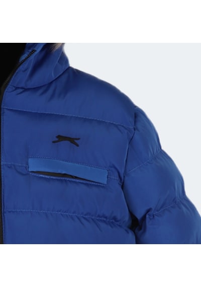 Slazenger CALISTO NEW Çocuk Kapüşonlu Şişme Saks Mavi Mont & Kaban