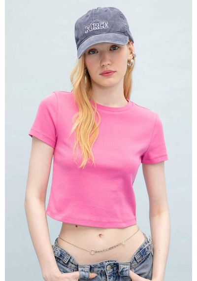 DeFacto Coool Fitted Ribana Basic Düz Kısa Kollu Tişört T9631AZ24SMPN613 DeFacto Coool Fitted Ribana Basic Düz Kısa Kollu Tişört T9631AZ24SMPN613