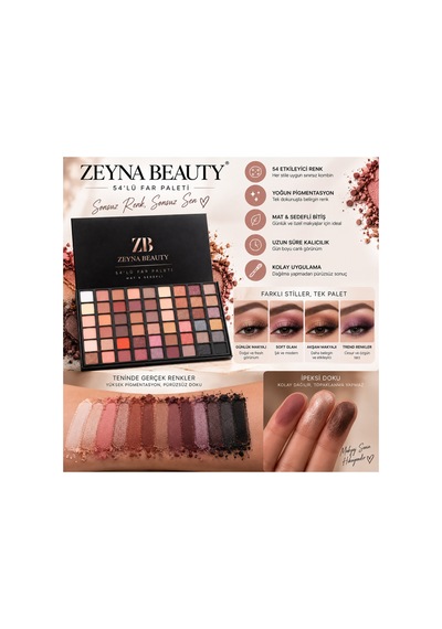 54'lü Far Paleti Yüksek Pigment Mat & Sedefli Göz Far Paleti Çok Renkli - 626020891 Diğer