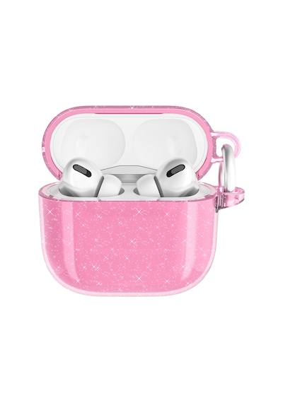 Apple AirPods Uyumlu 4 Zore Allstar Airbag 32 Parlayan Simli Saydam Renkli Kılıf Pembe