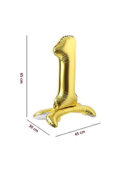 Süsle Bebek Ve Parti 1 Rakam Ayaklı Folyo Balon, 65 Cm - Altın Genel