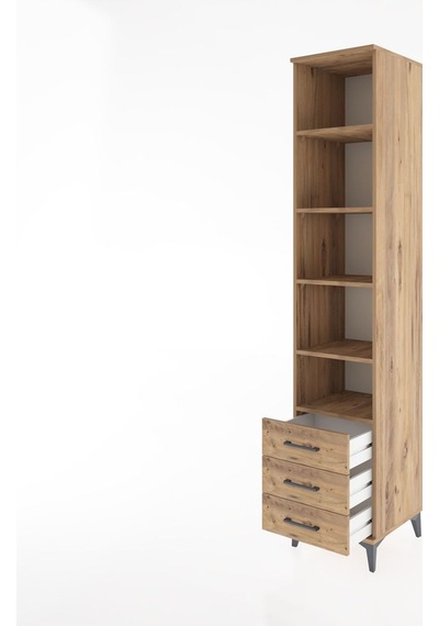 Hyperion Dolap 5 Raflı 3 Çekmeceli 44x44x221 Çam-çam Çam