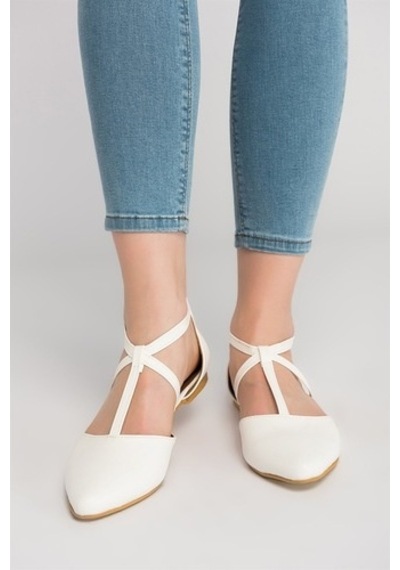 Fox Shoes Beyaz Kadın Babet D726537309