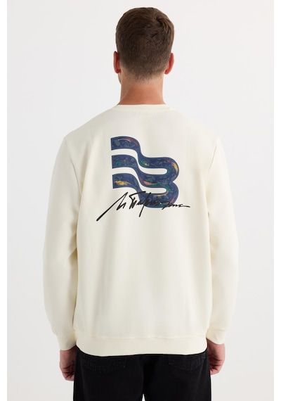 Tudors Unisex Relax Fit Rahat Kesim Pamuklu Yumuşak Dokulu Bisklet Yaka İç Polarlı Baskılı Ekru Sweatshirt-37314 Ekru Tudors Unisex Relax Fit Rahat Kesim Pamuklu Yumuşak Dokulu Bisklet Yaka İç Polarlı Baskılı Ekru Sweatshirt-37314 Ekru